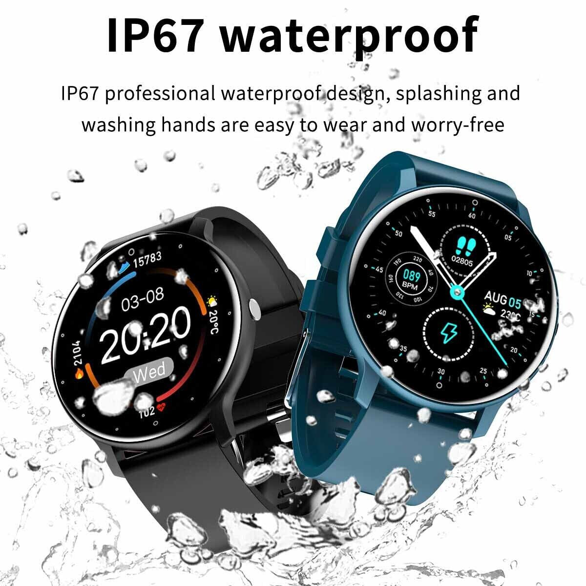 Smart Watch Fitness Tracker Heart Rate Blood Pressure Men Women BT Sport Watches