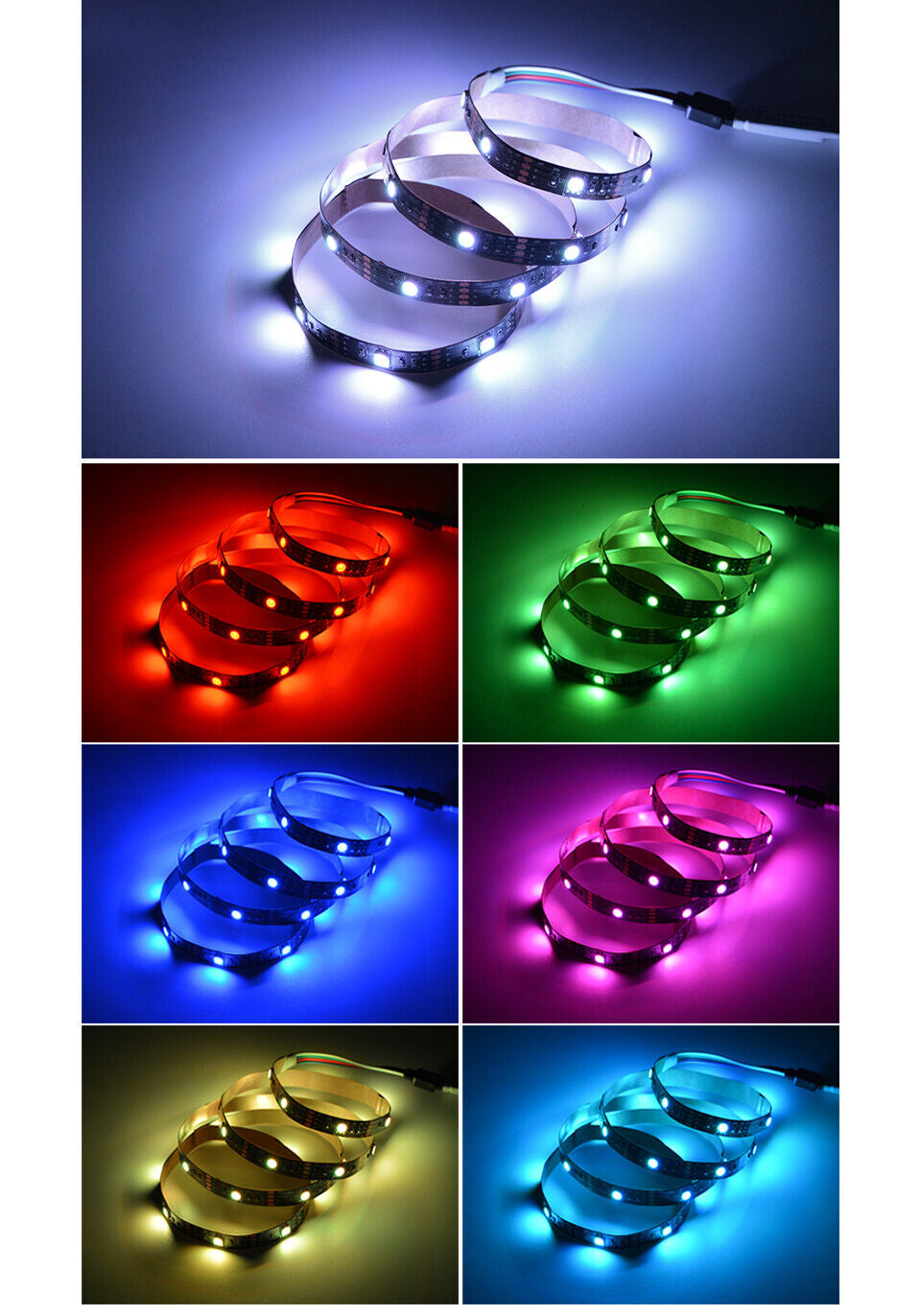 TV Backlight LED Strip Lights USB RGB 5050 Lighting Strips + Remote Control UK