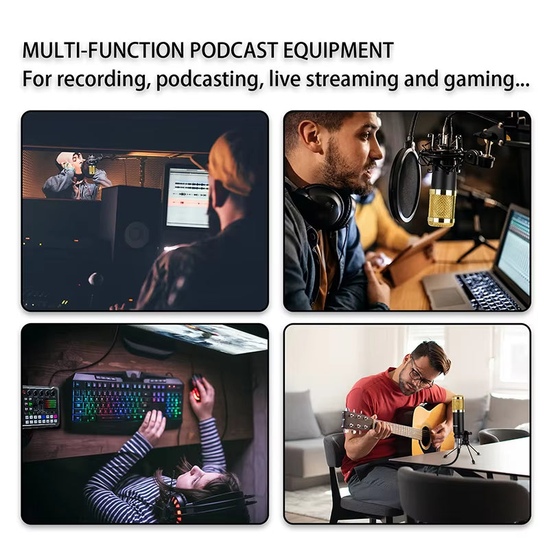 Streaming Microphone Kit with Audio Mixer and Condenser Microphone,Microphone Set for Podcast,Live Broadcast,Podcast